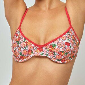 Blackbough Swim Fiona Underwire Top in Berry Cherry Size XL